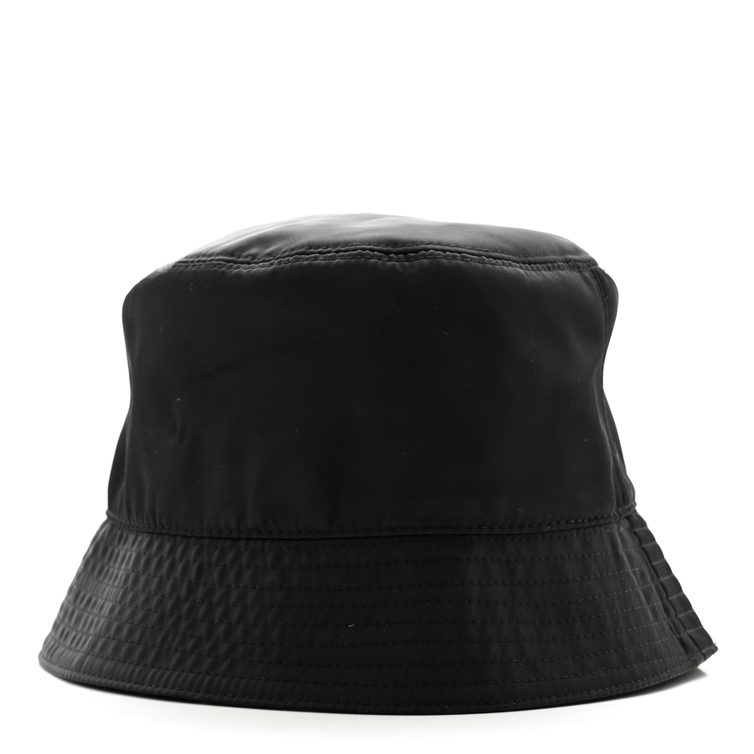 Prada Nylon Metal Triangle Logo Womens Bucket Hat M Black 6 of 10