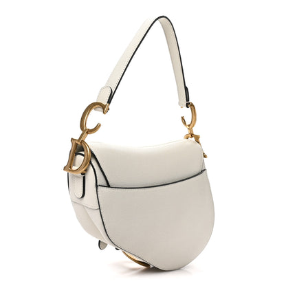 Christian Dior Grained Calfskin Saddle Bag White 3 of 11