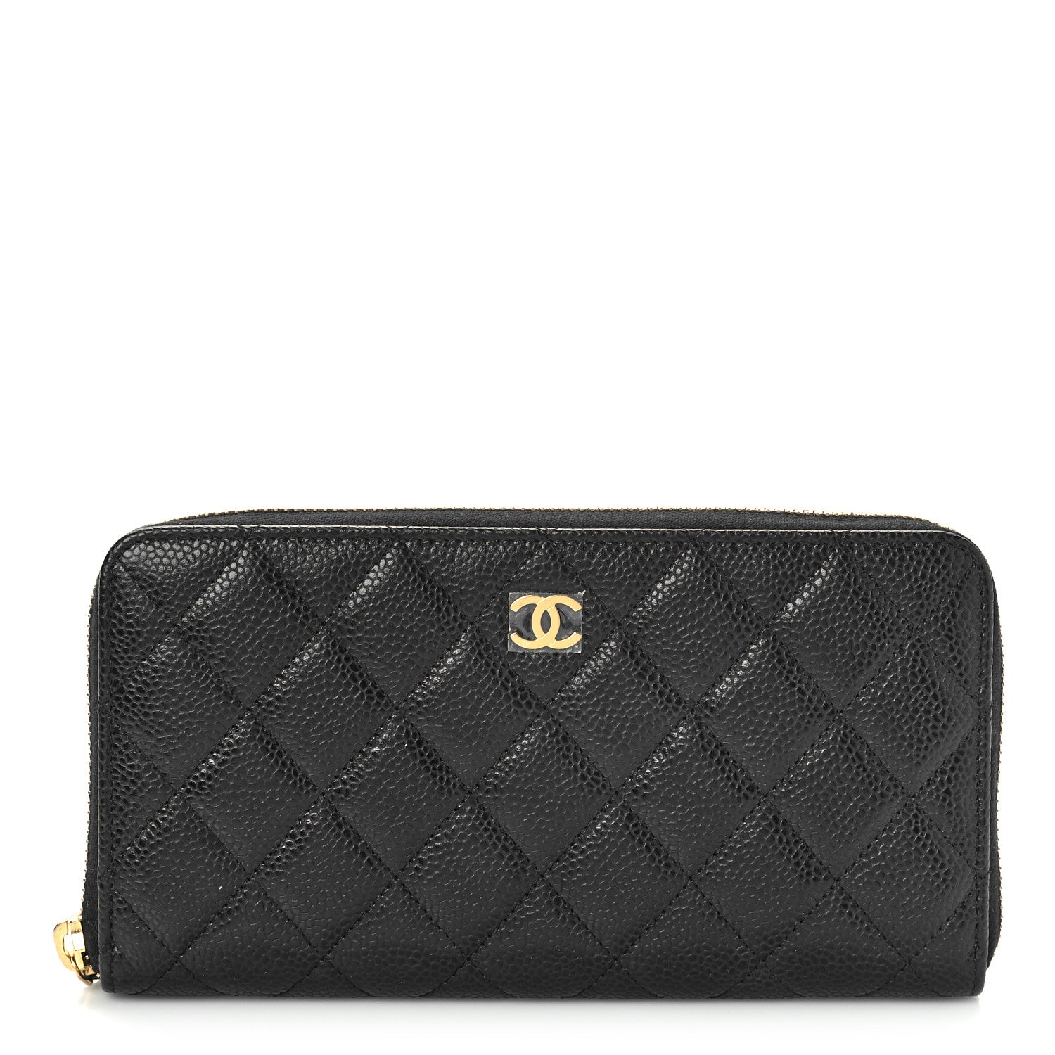 Chanel Caviar Quilted Large Zip Around Wallet Black 1 of 10