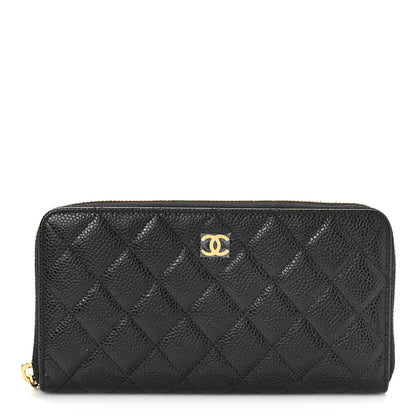 Chanel Caviar Quilted Large Zip Around Wallet Black 1 of 10