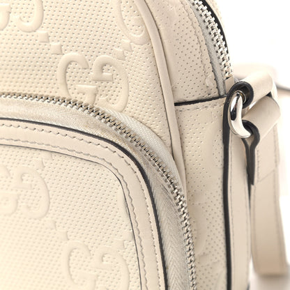 Gucci Calfskin GG Tennis Embossed Mini Double Zip Messenger Bag Mystic White 7 of 7