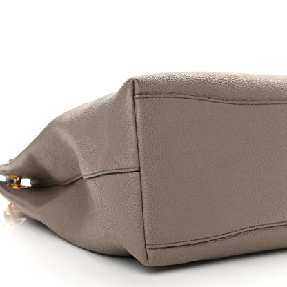 Prada Vitello Phenix Logo Hobo Taupe 10 of 14