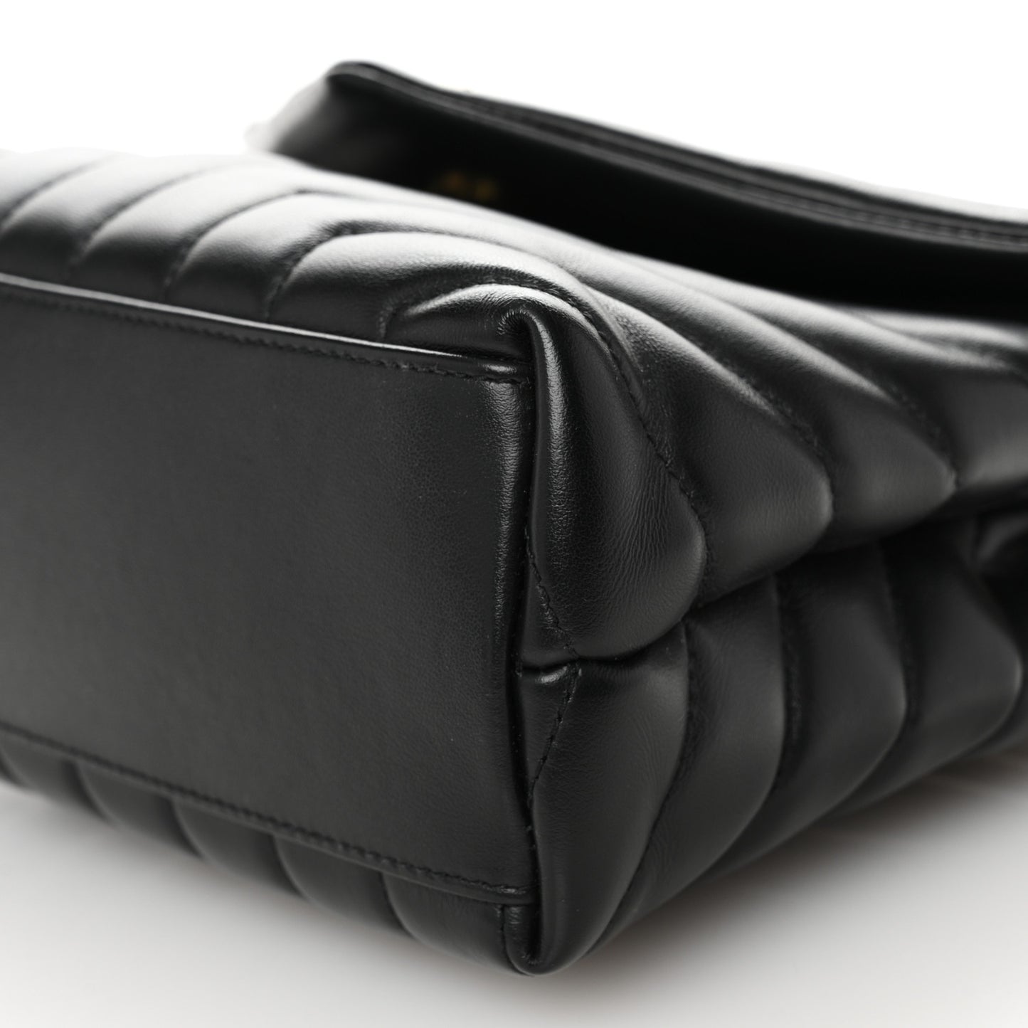 Calfskin Y Quilted Monogram Small Loulou Chain Satchel Black