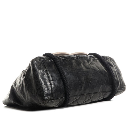 Chanel Coated Canvas Large CC Tote Black White 4 of 8