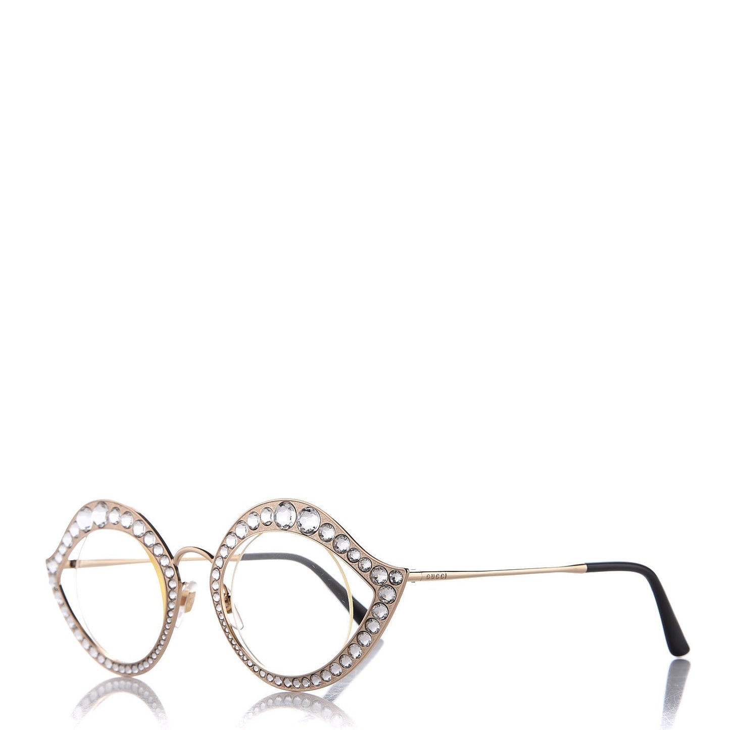Metal Crystal Cat Eye Sunglasses GG0046S Gold