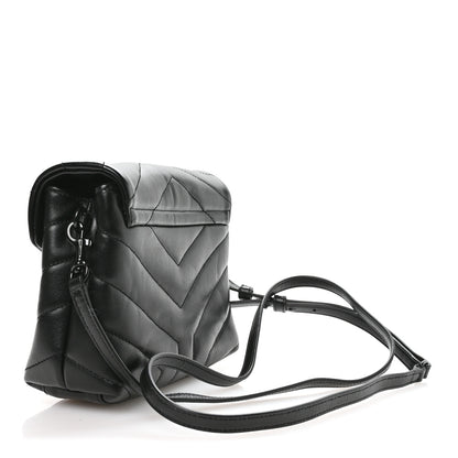 Saint Laurent Calfskin Y Quilted Monogram Monochrome Toy Loulou Crossbody Bag Black 3 of 11