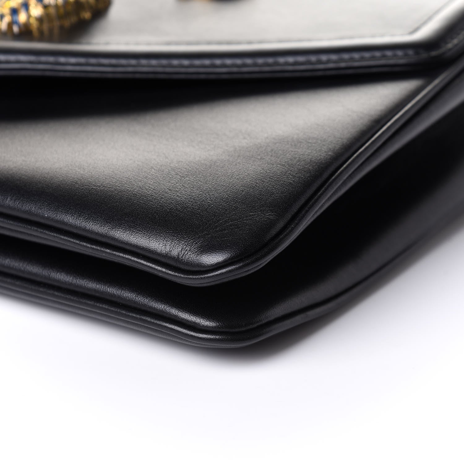 Gucci Vitello Palmellato Lux Crystal Medium Rajah Shoulder Bag Black 9 of 10