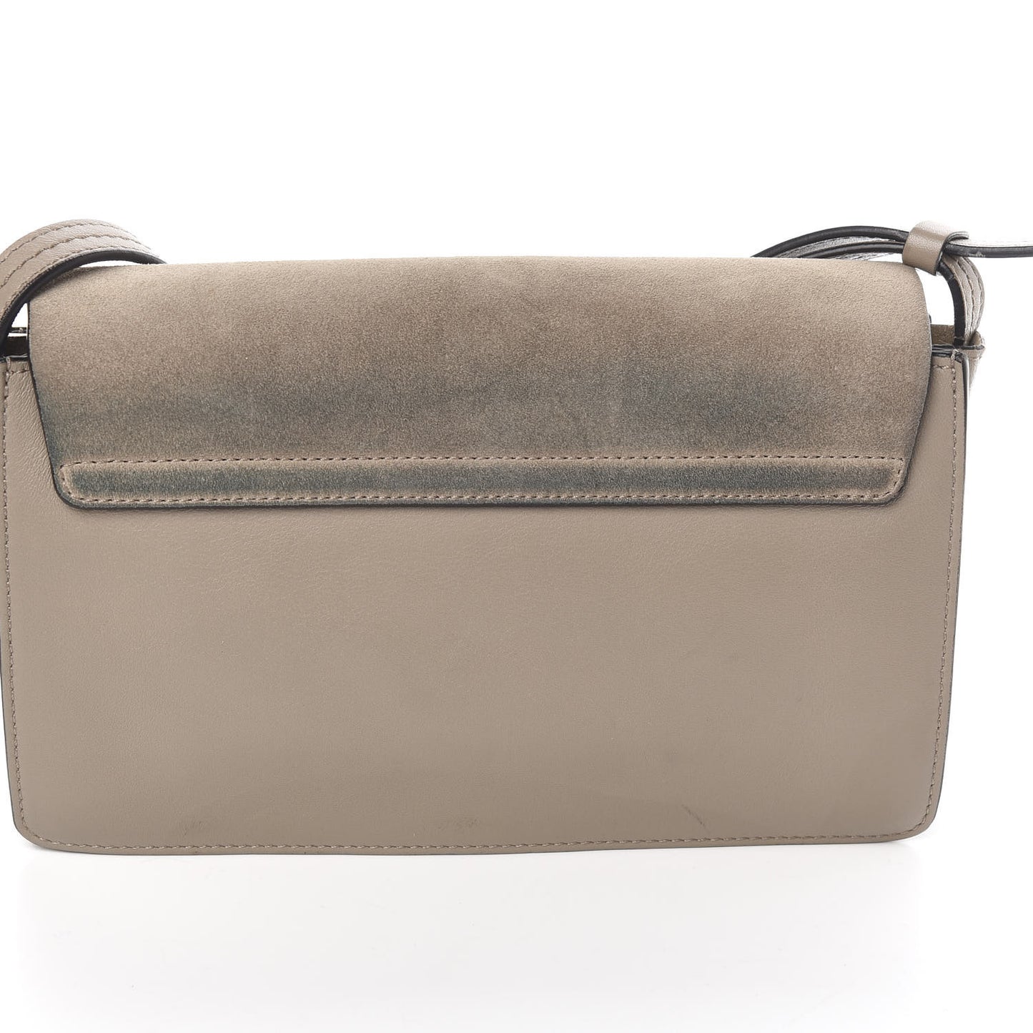 Suede Calfskin Small Faye Shoulder Bag Motty Grey