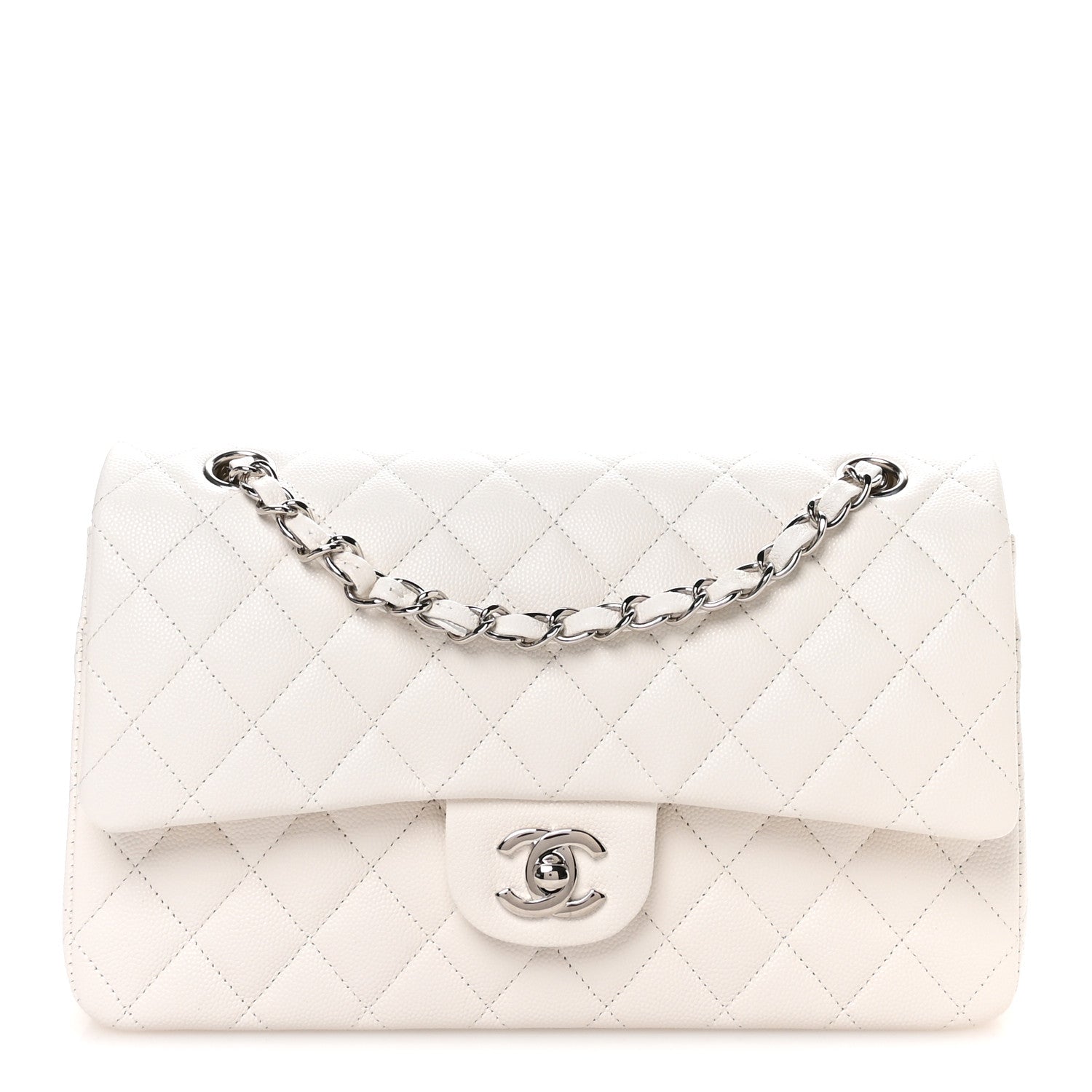 Chanel Caviar Quilted Medium Double Flap White 1 of 11