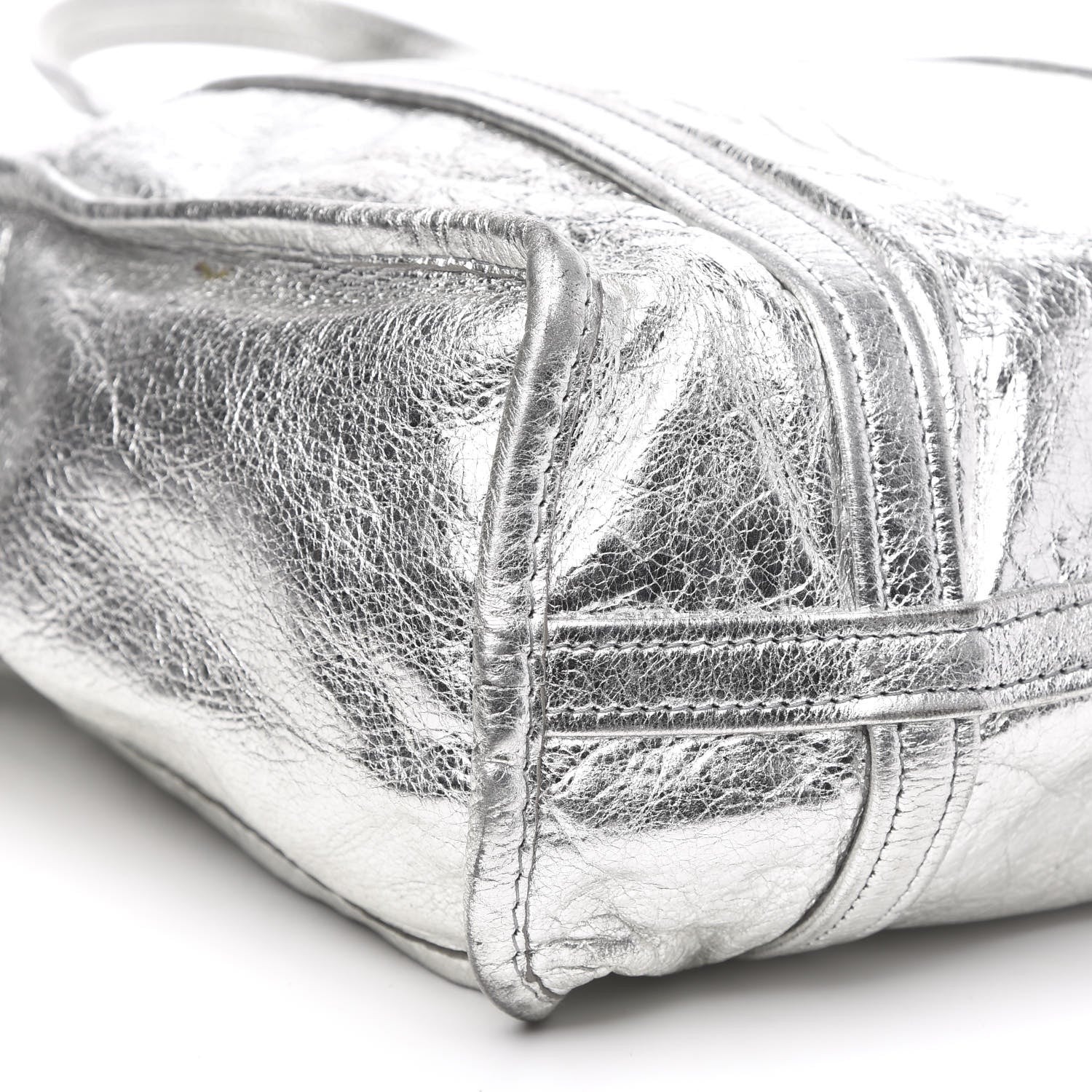 Balenciaga Metallic Calfskin S Bazar Shopper Tote Silver Hardware 8 of 14