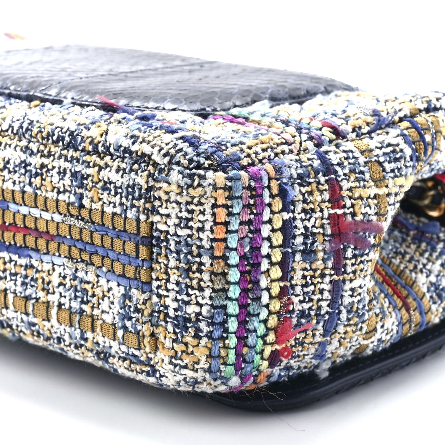 Chanel Tweed Snakeskin Quilted Small CC Filigree Flap Multicolor 10 of 12