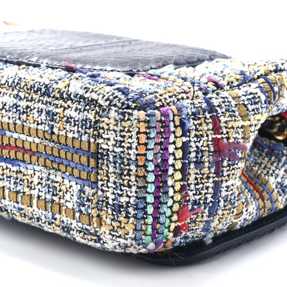 Chanel Tweed Snakeskin Quilted Small CC Filigree Flap Multicolor 10 of 12