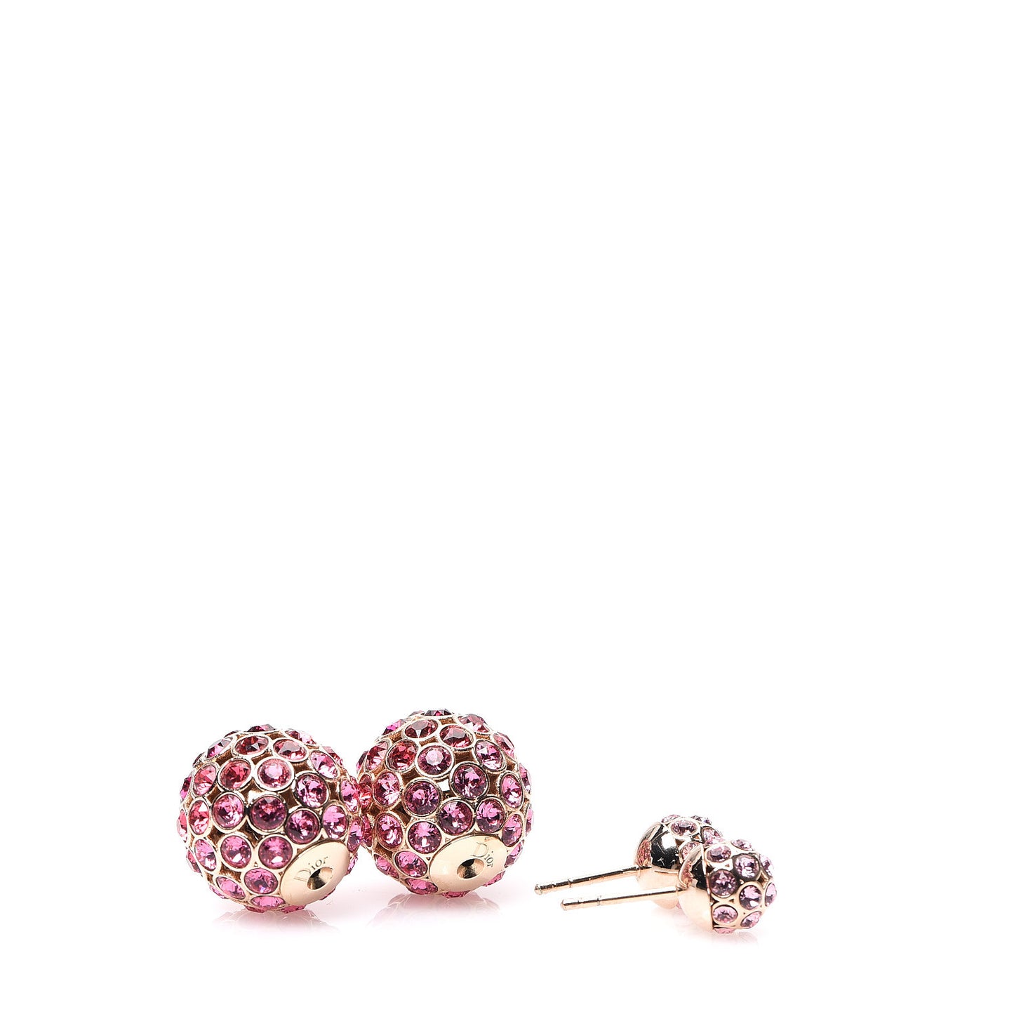 Crystal Mise En Dior Tribal Earrings Pink Gold