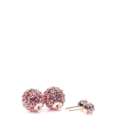 Christian Dior Crystal Mise En Dior Tribal Earrings Pink Gold 3 of 3