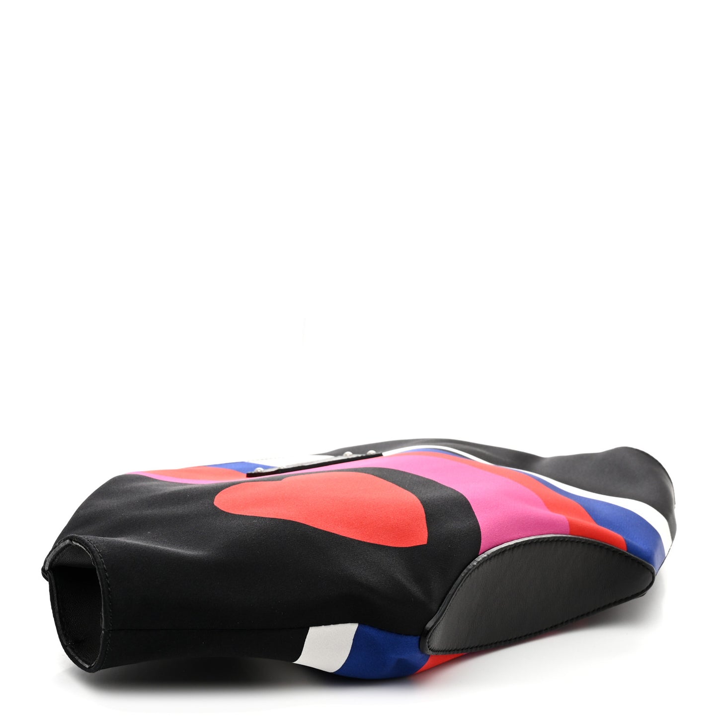 Silk Print De Manta Heart Print Clutch Black Red Pink