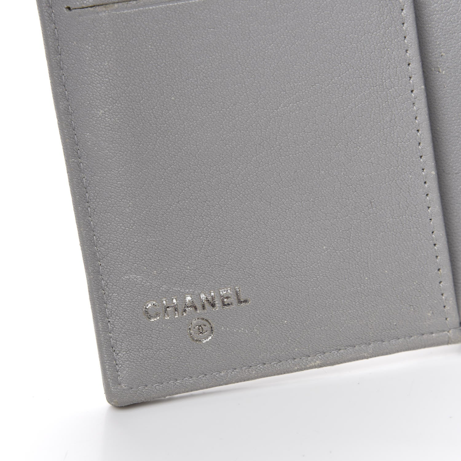 Chanel Lambskin Quilted CC Box Flap Wallet Grey 6 of 11