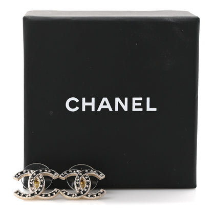 Chanel Crystal CC Earrings Gold 5 of 5