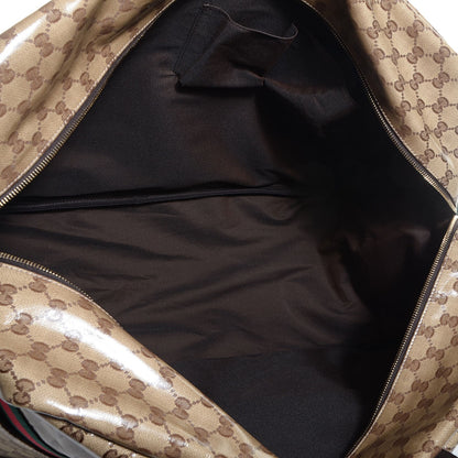 Gucci Crystal Monogram Web Large Carry On Duffle Bag Brown 5 of 7