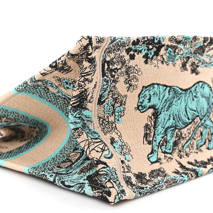 Christian Dior Raffia Embroidered Dioriviera Medium Book Tote Aquamarina 9 of 10