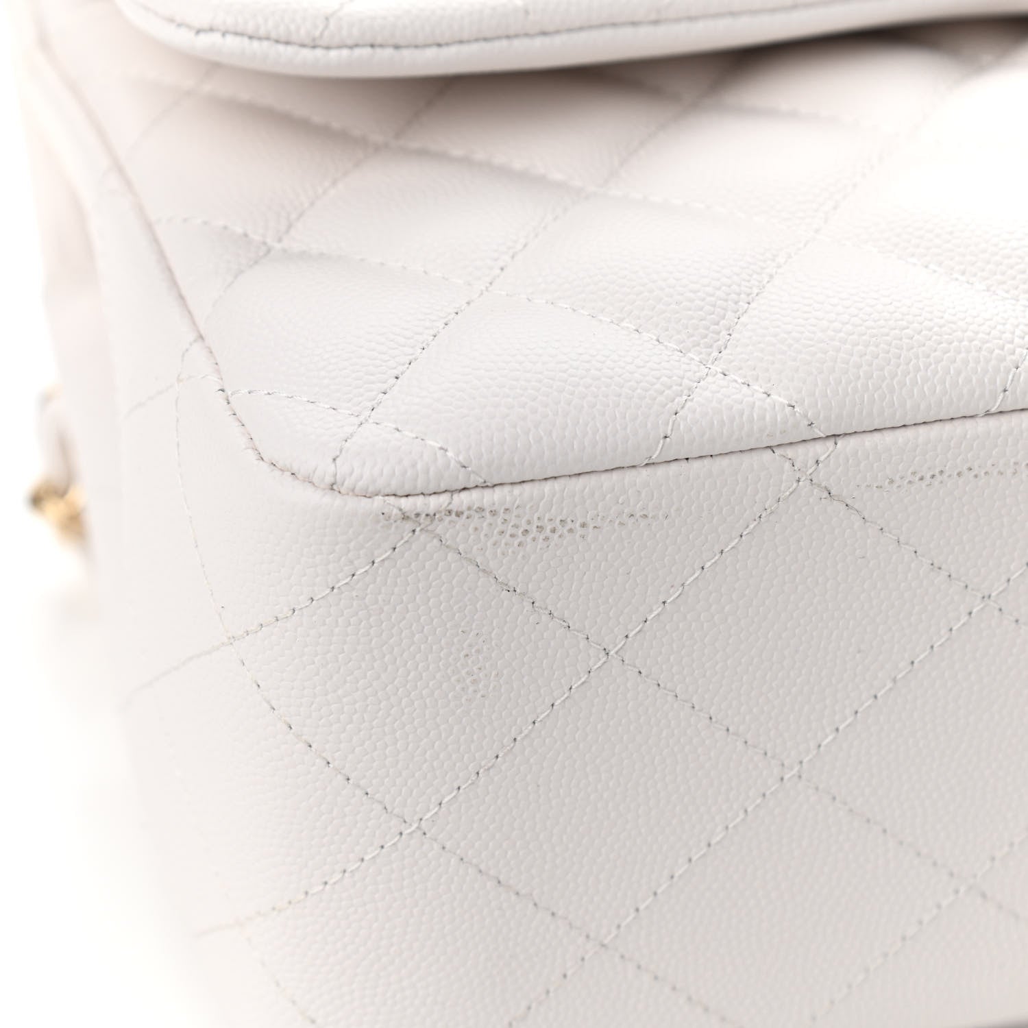 Chanel Caviar Quilted Jumbo Double Flap White 21 of 21