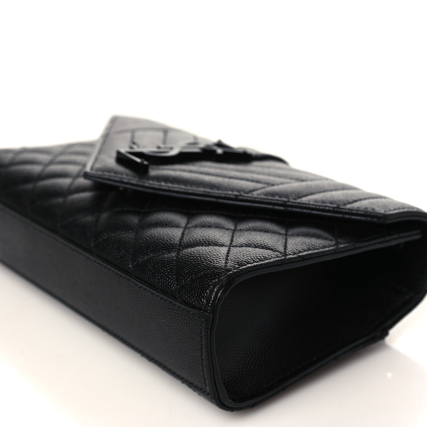 Grain De Poudre Textured Mixed Matelasse Triquilt Small Monogram Monochrome Satchel Black