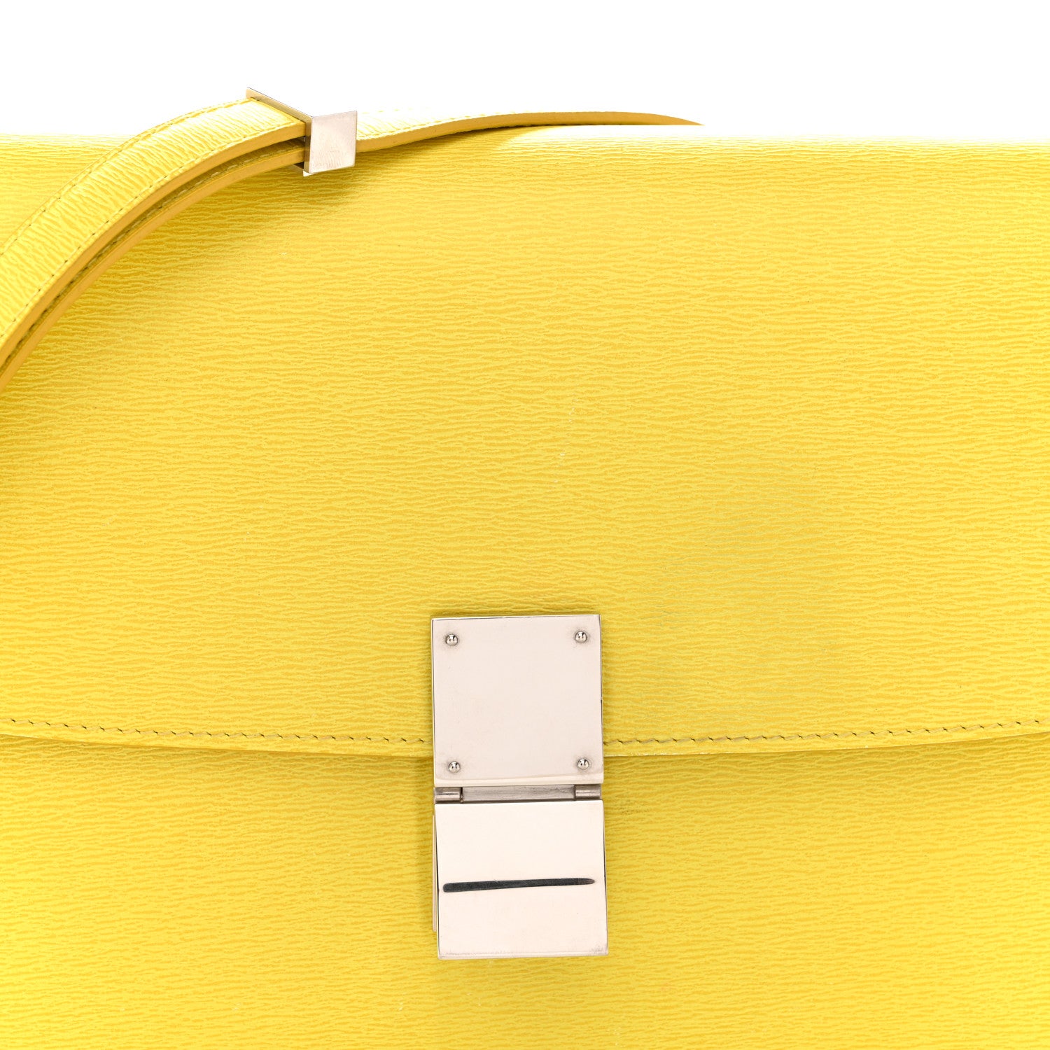 Celine Liege Calfskin Medium Classic Box Flap Bag Fluo Yellow 8 of 15
