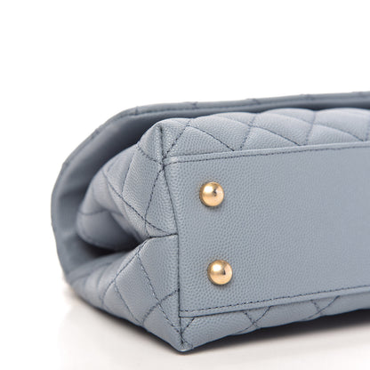 Chanel Caviar Lizard Quilted Mini Coco Handle Flap Light Blue 6 of 11