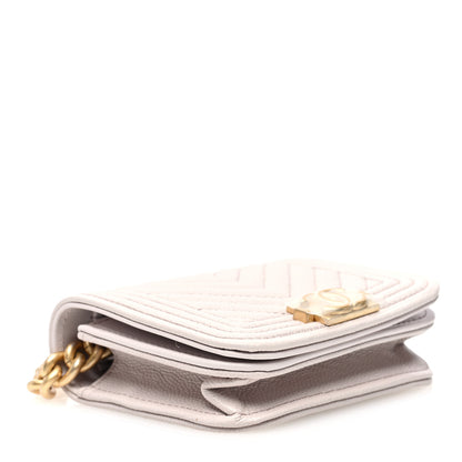 Chanel Caviar Chevron Boy Flap Waist Belt Bag Light Purple 4 of 11