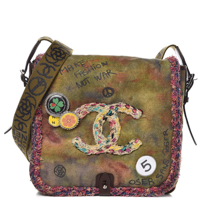 Chanel Washed Toile Graffiti On The Pavements Messenger Khaki Multicolor 1 of 9