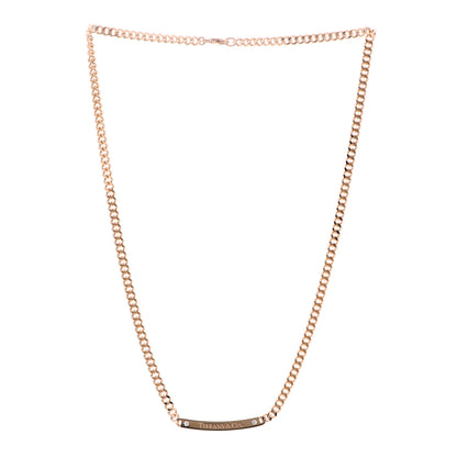 Tiffany 18K Rose Gold Diamond Micro Link ID Chain Necklace 3 of 5