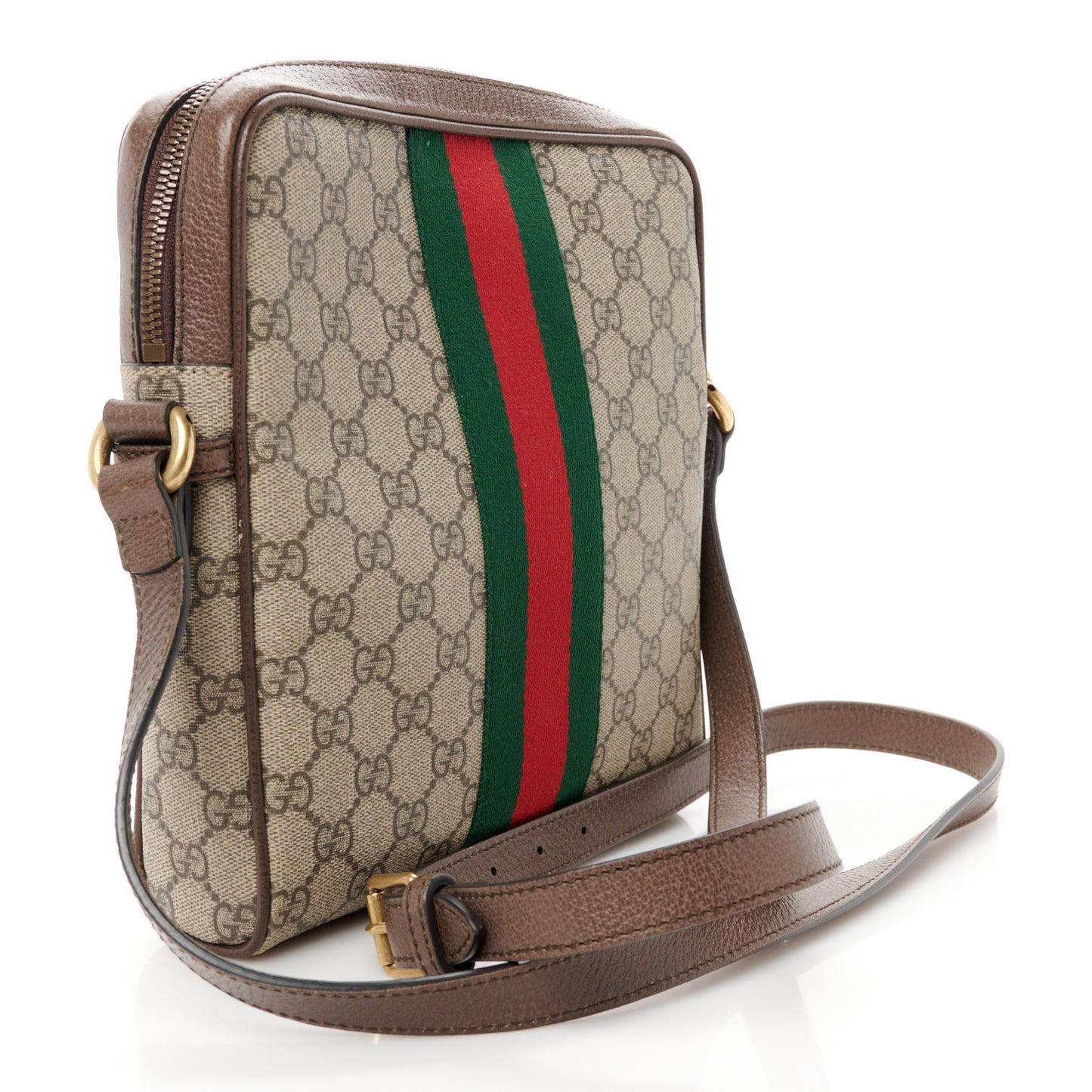GG Supreme Monogram Web Small Ophidia Messenger Bag Brown