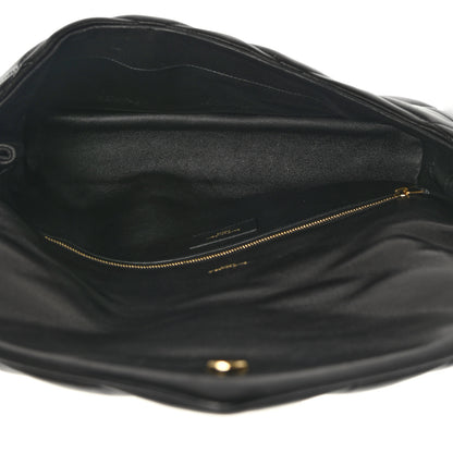 Saint Laurent Lambskin Quilted Sade Puffer Envelope Clutch Black 5 of 9
