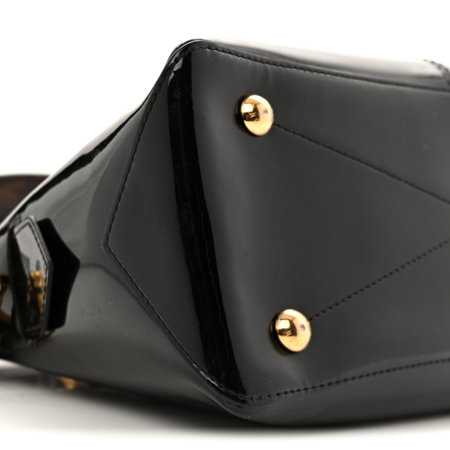 Patent Calfskin Miroir Tote Black