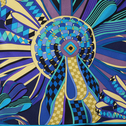 Hermes Silk Les Flots Du Cheval Pocket Square Scarf 1 of 6