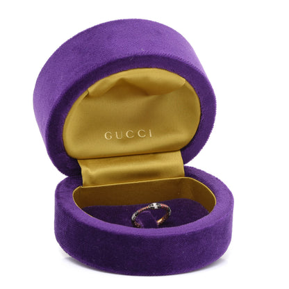 Gucci 18K Yellow Gold Black Diamond Topaz Sapphire Ouroboros Snake Ring 50 5.25 5 of 5