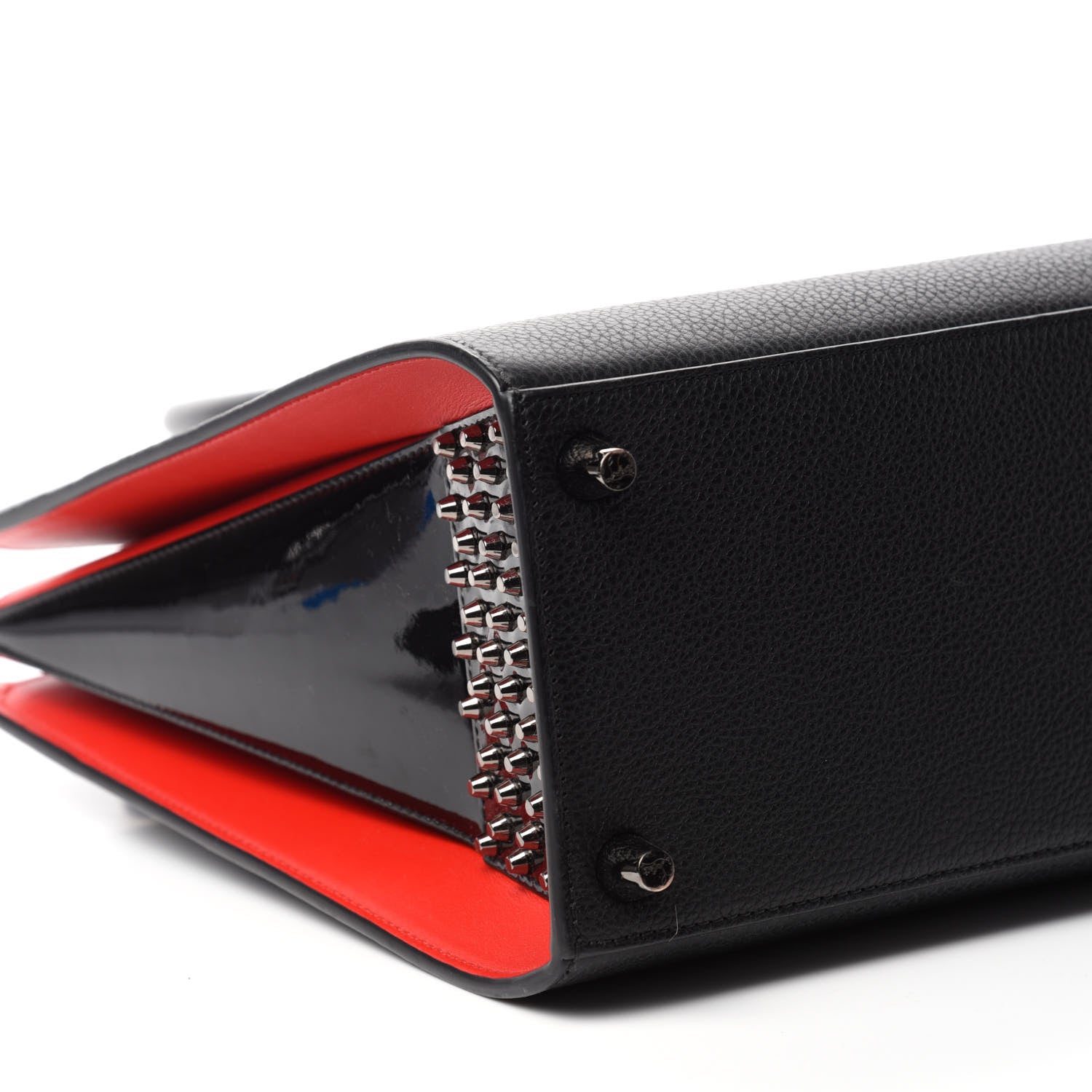 Christian Louboutin Calfskin Empire Patent Studded Medium Paloma Black 6 of 11