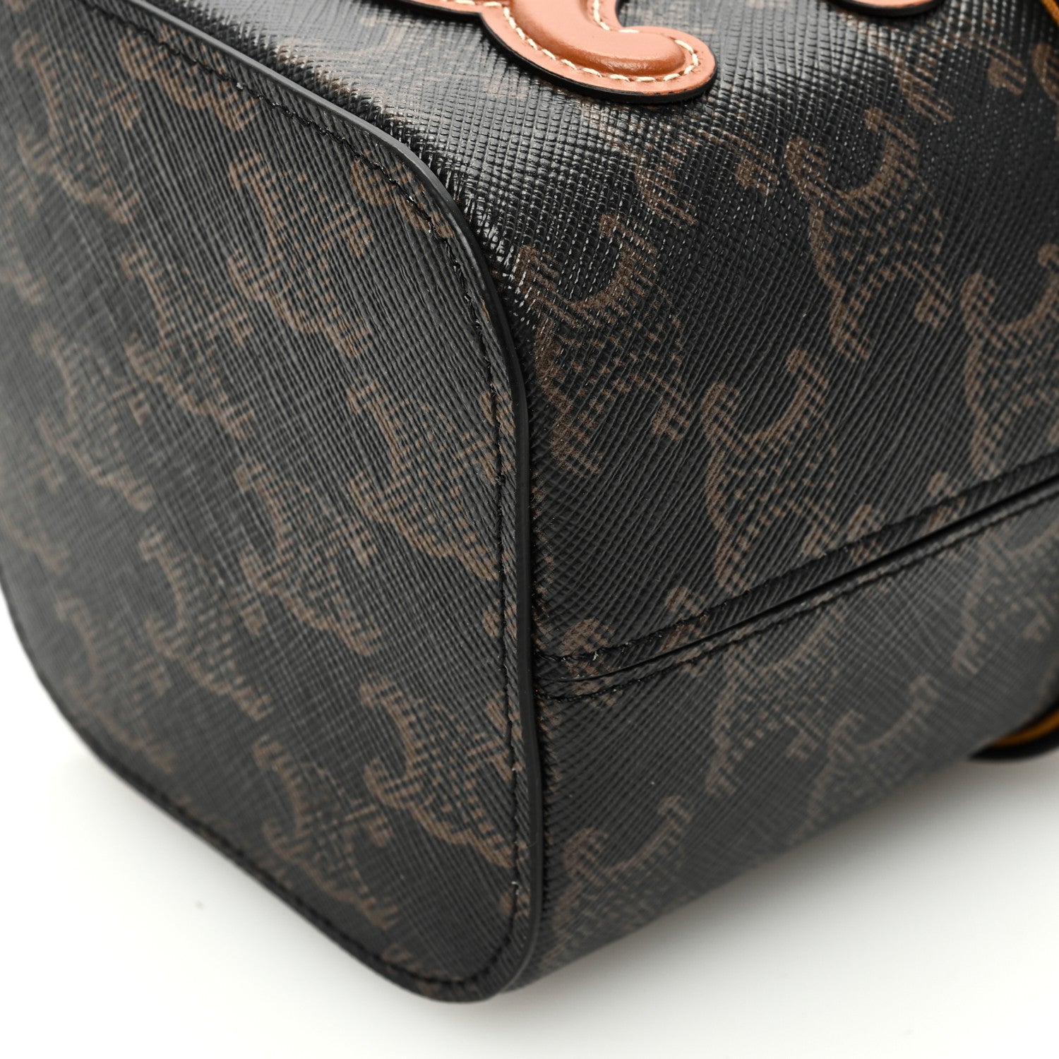 Celine Triomphe Canvas Calfskin Small Cuir Triomphe Box Tan