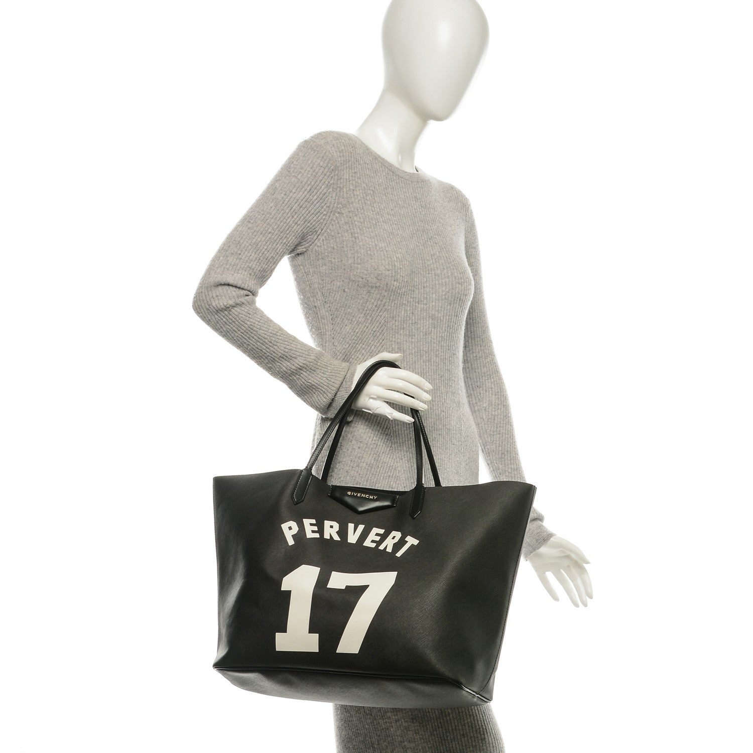 Givenchy Textured Coated Canvas Print Large Antigona Tote Black 2 of 11