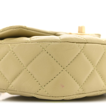 Chanel Lambskin Enamel Quilted Mini Coco Hearts Square Flap Light Green 9 of 12