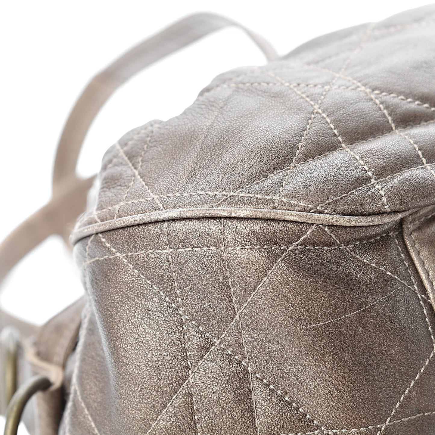 Lambskin Cannage Drawstring Bag Bronze