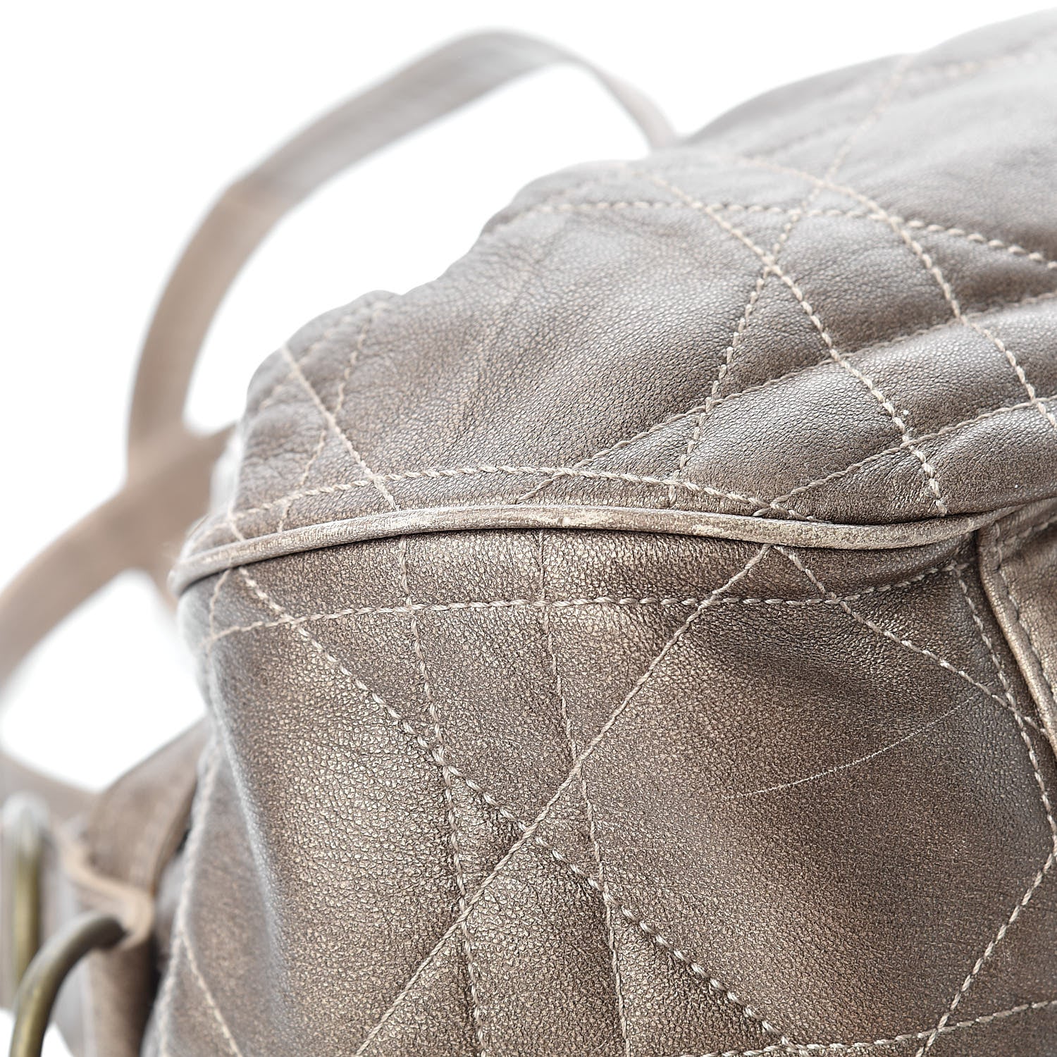 Christian Dior Lambskin Cannage Drawstring Bag Bronze 9 of 22