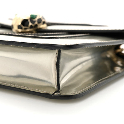 Bulgari Metallic Calfskin Small Serpenti Forever Snake Strap Crossbody Bag Silver 10 of 11