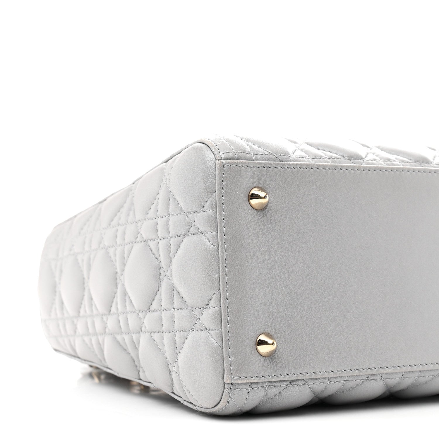 Christian Dior Lambskin Cannage Medium Lady Dior Grey 9 of 10