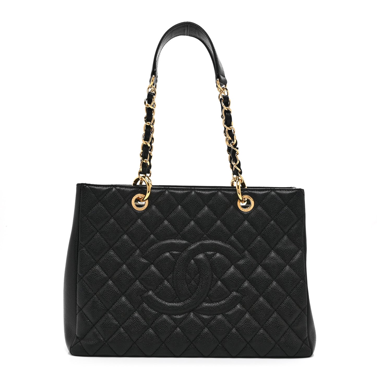 Caviar Quilted Grand Shopping Tote GST Black