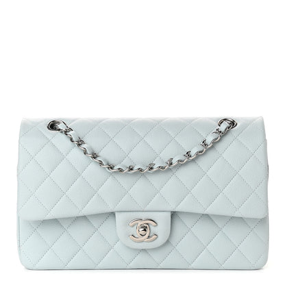 Chanel Caviar Quilted Medium Double Flap Light Blue 1 of 11