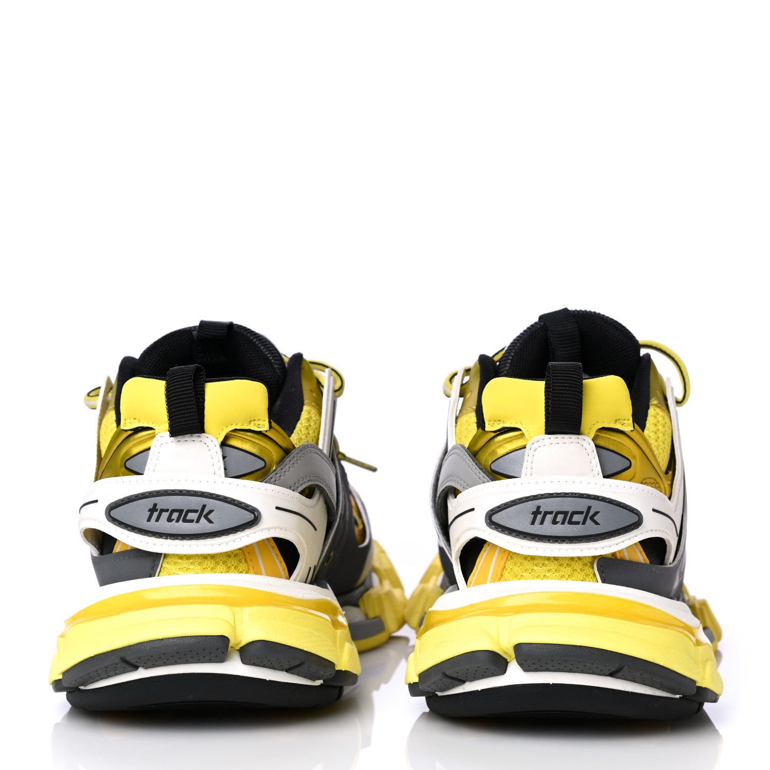 Balenciaga Mesh Nylon Womens Track Sneakers 39 Jaune Black White 11 of 19