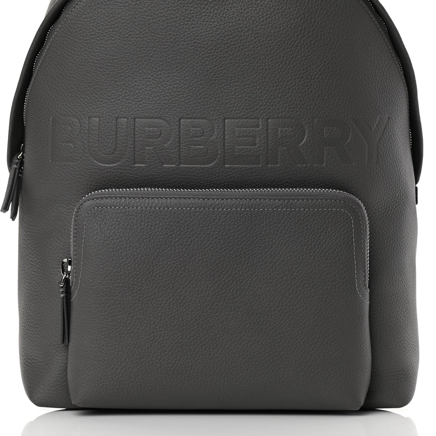 Calfskin Logo Embossed Backpack Black