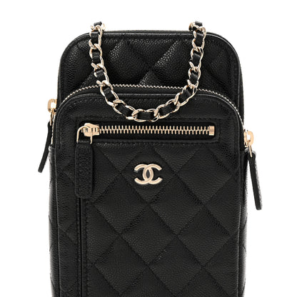 Chanel Caviar Quilted Phone Holder With Chain Black 8 of 10