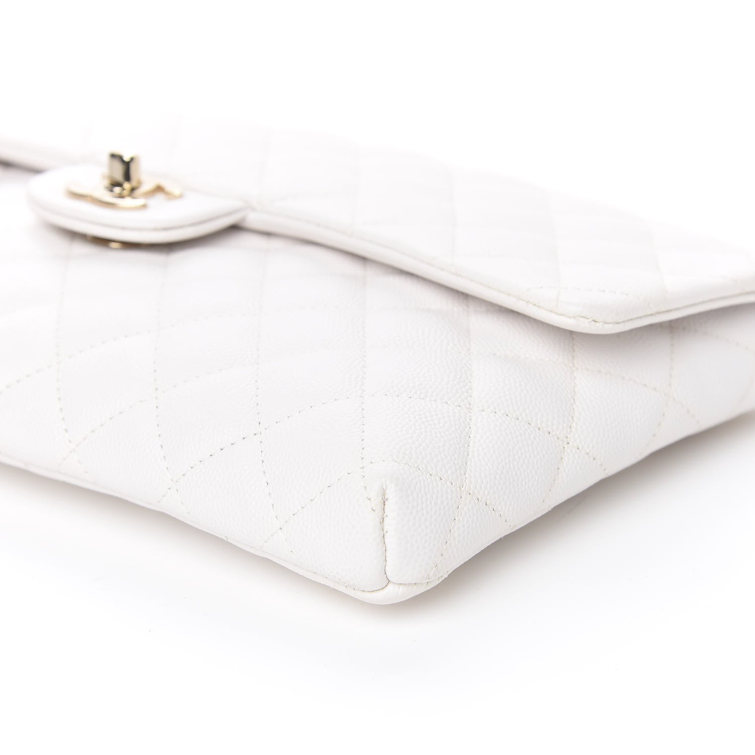 Chanel Caviar Quilted Flap Clutch Ivory 8 of 9