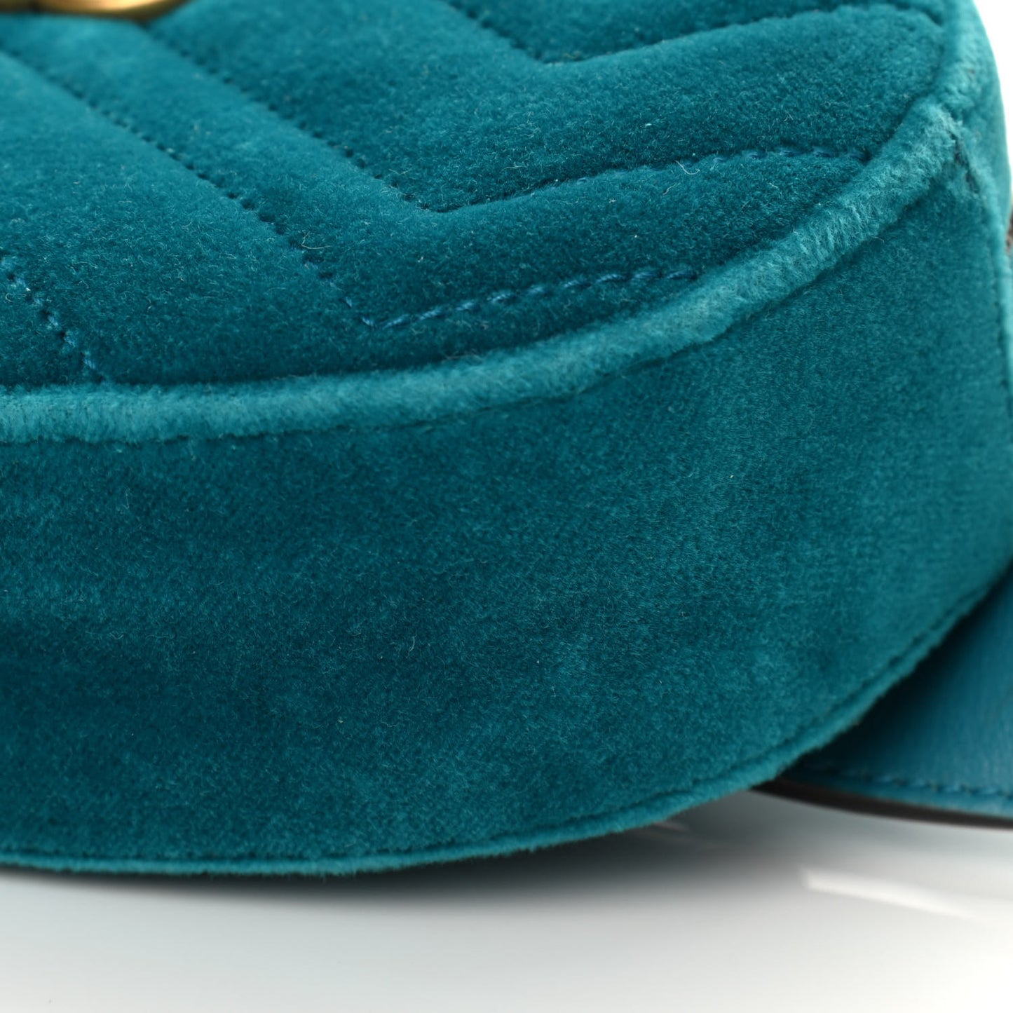 Velvet Matelasse GG Marmont Belt Bag 85 34 Pavone Cyan